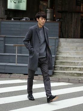 「JOURNAL STANDARD（ジャーナルスタンダード）のアイテム（チェスターコート）」を使った、Rikuさん（メンズ・181cm）の秋コーディネート