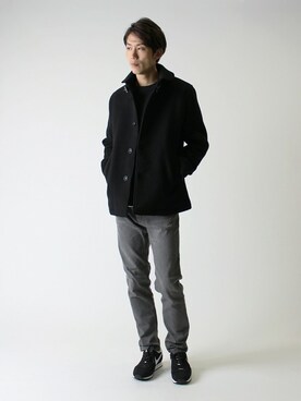 「JOURNAL STANDARD（ジャーナルスタンダード）のアイテム（ピーコート）」を使った、Rikuさん（メンズ・181cm）の秋コーディネート