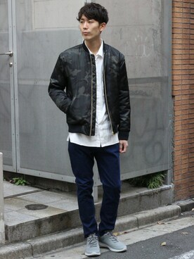 「JOURNAL STANDARD（ジャーナルスタンダード）のアイテム（MA-1）」を使った、Rikuさん（メンズ・181cm）の冬コーディネート
