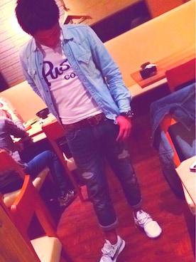 「PUSH CONNECTION（プッシュコネクション）のアイテム」を使った、ここちゃんさん（メンズ・176cm）の春コーディネート