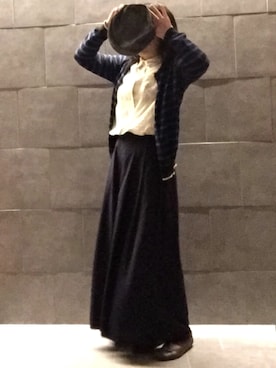 「COMME CA ISM（コムサイズム）のアイテム（ハンチング/ベレー帽）」を使った、RosaOrientisさん（レディース・161cm）の秋コーディネート