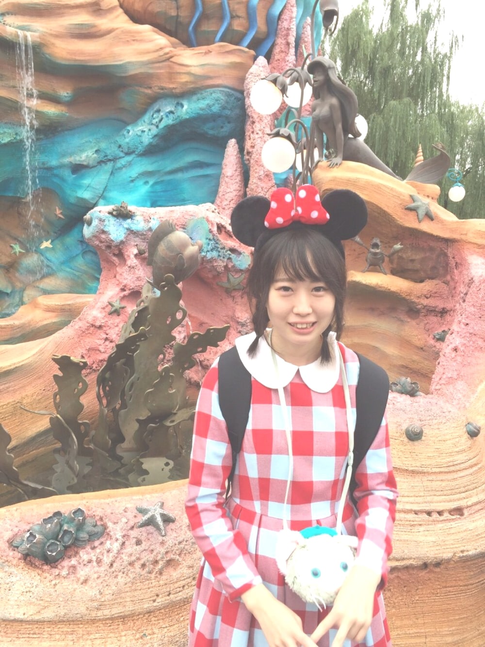 「milk、MILKBOY、ディズニー、カップル」｜「MILKのアイテム（ワンピース、レッド系）」を使った、mihöさん（レディース・162cm）の秋コーディネートの1枚目の写真