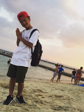 「BLACK SCALE（ブラックスケール）のアイテム（帽子）」を使った、タナカ  ミヅキさん（メンズ・165cm）の夏コーディネート