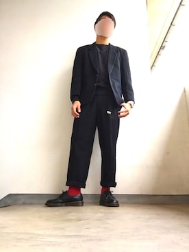 「Dr. Martens（ドクターマーチン）のDr.Martens (ドクターマーチン)/1461 3EYE GIBSON SHOES（その他シューズ）」を使った、John Player Specialさん（メンズ・173cm）の秋コーディネート