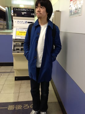 「アイテム（ステンカラーコート）」を使った、DENIME THE STORE ららぽーと新三郷店さん（メンズ・171cm・10代）の冬コーディネート