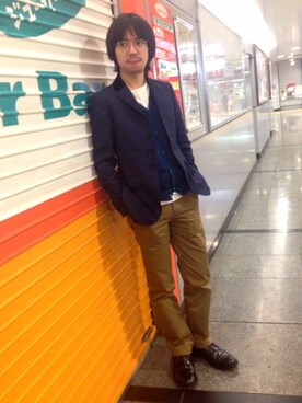 「アイテム（テーラードジャケット）」を使った、DENIME THE STORE ららぽーと新三郷店さん（メンズ・171cm・10代）の冬コーディネート