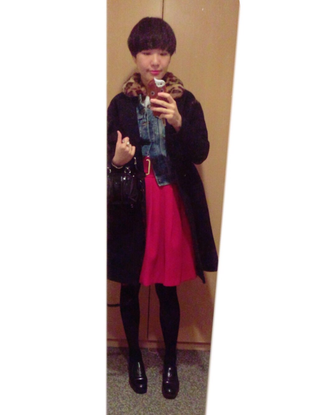 「KENZO、MUVEIL、carven、chanel、新年会、お呼ばれスタイル」｜「KENZOのアイテム（スカート、レッド系）」を使った、MARIETAKEDAさん（レディース・170cm）の冬コーディネートの1枚目の写真