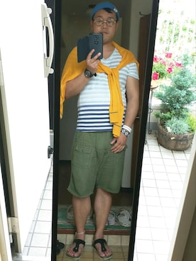 チャッピー＠人間ゆるキャラシンガーさん（メンズ・171cm）の夏コーディネート