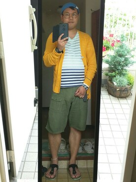 チャッピー＠人間ゆるキャラシンガーさん（メンズ・171cm）の夏コーディネート