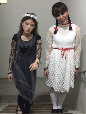 「無のアイテム（ワンピース、ブラック系）」を使った、子崴さん（レディース・155cm）の秋コーディネート