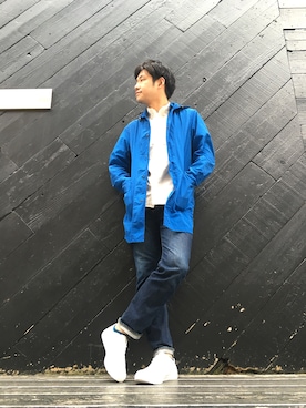 「ショップコート」｜「アイテム（ブルゾン）」を使った、UCさん（メンズ・173cm）の春コーディネート