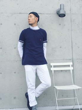 「Ralph Lauren」｜「アイテム（ハンチング/ベレー帽）」を使った、YOHさん（メンズ・175cm）の秋コーディネート