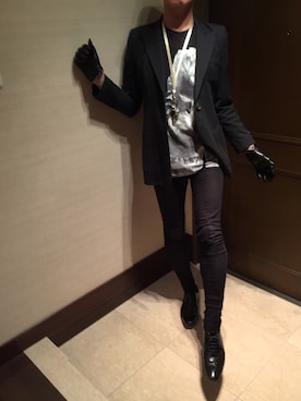 「FENDI（フェンディ）のアイテム（テーラードジャケット）」を使った、shiroさん（メンズ・171cm）の冬コーディネート