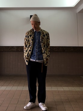 「soe shirts（ソーイシャツ）のアイテム（トップス）」を使った、Shuhei Iwashitaさん（メンズ・173cm）の春コーディネート