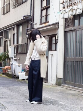 「FAD THREE（ファドスリー）のアイテム（ジャケット/アウター）」を使った、松浦さん（メンズ・172cm）の冬コーディネート