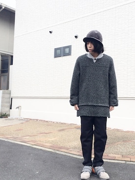 「ボールハット」｜松浦さん（メンズ・172cm）の冬コーディネート