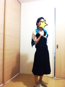 「ZUCCa（ズッカ）のアイテム（ワンピース、ブラック系）」を使った、ちゃくらんさん（レディース・153cm）の夏コーディネート