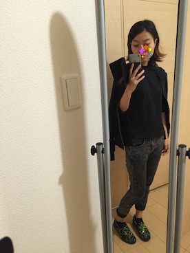 「ARROW（アロー）のアイテム（ジャケット/アウター、ブラック系）」を使った、ちゃくらんさん（レディース・153cm）の秋コーディネート