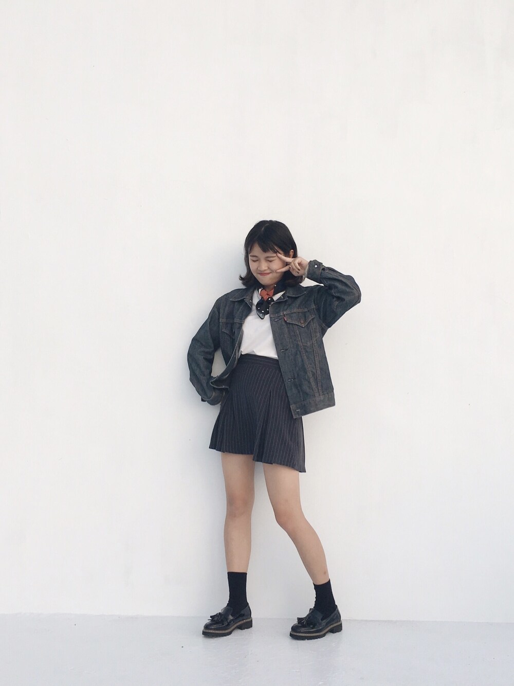 「ootd、summer、Levi's、casual、outfit、denim」｜「Levi'sのアイテム（チェスターコート、ブルー系）」を使った、Chattyさん（レディース・155cm）の秋コーディネートの1枚目の写真