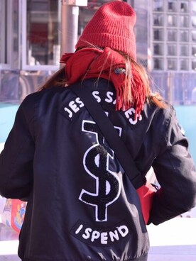 「UNIF（ユニフ）のアイテム（その他アウター）」を使った、JIKKIさん（レディース・152cm）の冬コーディネート