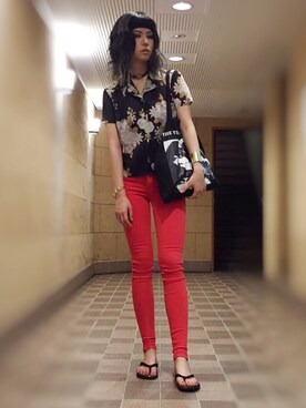 赤スキニー のレディース人気ファッションコーディネート Wear