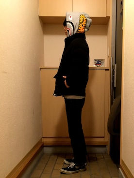 「エイプ」｜「アイテム（ジャケット/アウター）」を使った、Rさん（メンズ・162cm）の冬コーディネート