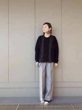 「Sheta（シータ）のアイテム（パンツ）」を使った、Sheta staffさん（レディース・157cm）の冬コーディネート