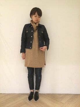 「Sheta（シータ）のアイテム（ジャケット/アウター）」を使った、Sheta staffさん（レディース・162cm）の冬コーディネート
