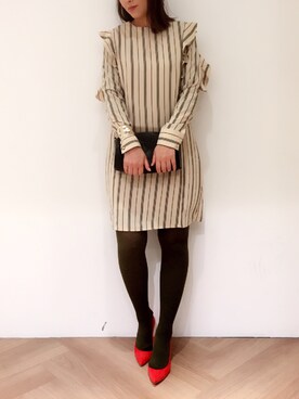 「Sheta（シータ）のアイテム（ワンピース/ドレス）」を使った、Sheta staffさん（レディース・162cm）の冬コーディネート