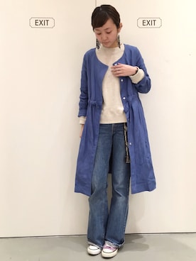 「Sheta（シータ）のアイテム（ジャケット/アウター）」を使った、Sheta staffさん（レディース・157cm）の冬コーディネート