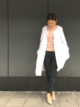 「Sheta（シータ）のアイテム（ジャケット/アウター）」を使った、Sheta staffさん（レディース・155cm）の冬コーディネート