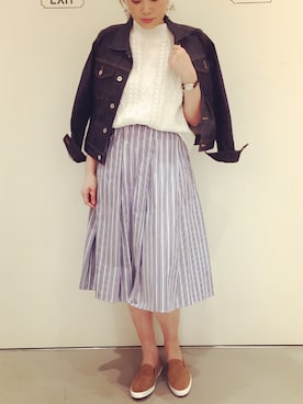 「Sheta（シータ）のアイテム（ジャケット/アウター）」を使った、Sheta staffさん（レディース・162cm）の春コーディネート
