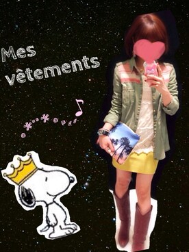 「FOREVER 21（フォーエバー トゥエンティーワン）のアイテム（ミリタリージャケット、グリーン系）」を使った、omillyさん（レディース・156cm）の春コーディネート