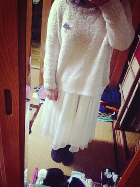 「雪だるま」｜「アイテム（その他アウター）」を使った、harunoさん（レディース・152cm）の冬コーディネート