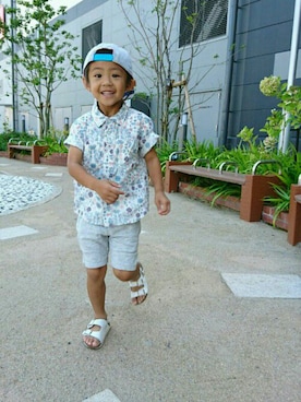 「アイテム（キャップ）」を使った、kenさん（キッズ・110cm）の夏コーディネート