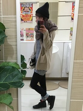 「Ungrid（アングリッド）のアイテム（ネックウォーマー/スヌード）」を使った、Milyさん（レディース・157cm）の冬コーディネート