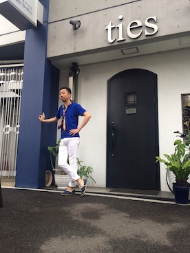 「アイテム（トップス）」を使った、杉本 甲児さん（メンズ・178cm）の夏コーディネート