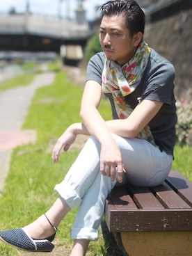 「アイテム（トップス）」を使った、杉本 甲児さん（メンズ・178cm）の夏コーディネート