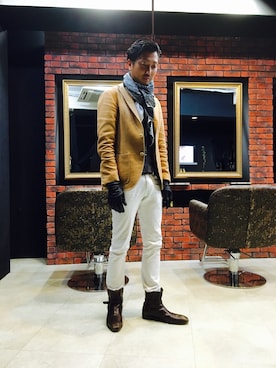 「アイテム（手袋）」を使った、杉本 甲児さん（メンズ・178cm）の冬コーディネート