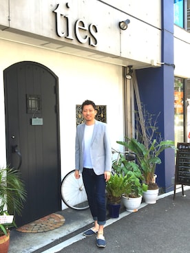 「アイテム（アンクレット）」を使った、杉本 甲児さん（メンズ・178cm）の春コーディネート