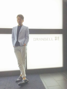 「アイテム（テーラードジャケット）」を使った、杉本 甲児さん（メンズ・178cm）の夏コーディネート