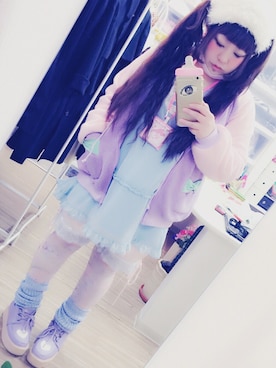 「milklim（milklim）のアイテム（その他アウター）」を使った、粥さん（レディース・150cm）の春コーディネート