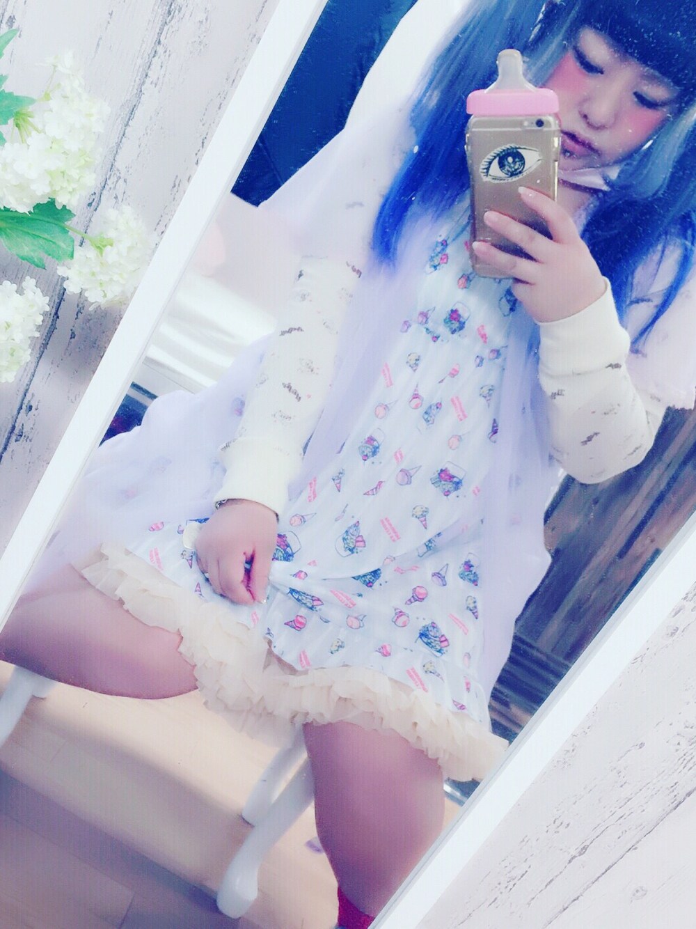 「usedのアイテム（その他トップス、パープル系）」を使った、粥さん（レディース・150cm）の春コーディネートの1枚目の写真