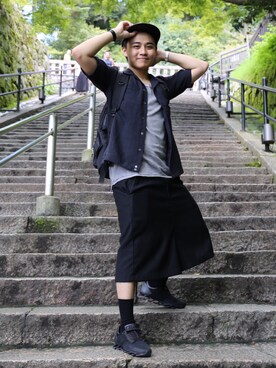 「IMMENSE（イメンス）のアイテム」を使った、DERRICK CHEUNGさん（メンズ・165cm）の秋コーディネート