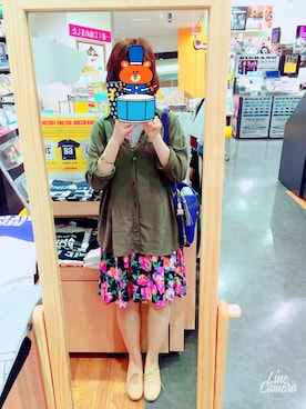 「カーキシャツ」｜「アイテム（ブーティ）」を使った、やざこさん（レディース・155cm）の夏コーディネート