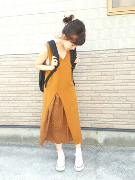 「CONVERSE（コンバース）のconverse（コンバース） ALL STAR OX（オールスターOX）（スニーカー）」を使った、pirochanさん（レディース・144cm）の秋コーディネート