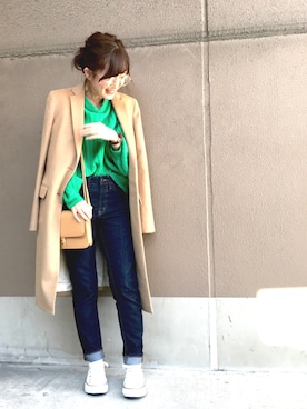 「CONVERSE（コンバース）のconverse（コンバース） ALL STAR OX（オールスターOX）（スニーカー）」を使った、pirochanさん（レディース・144cm）の秋コーディネート