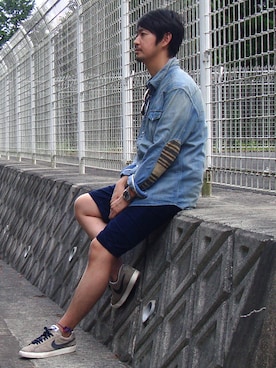 「uniform experiment」｜「アイテム（アナログ腕時計）」を使った、KENEDYSさん（メンズ・176cm）の夏コーディネート