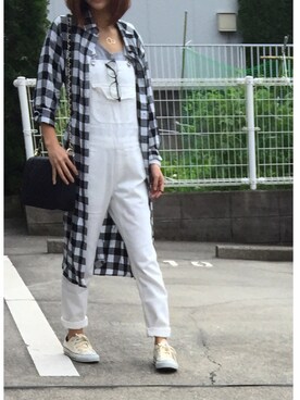 「アイテム（シャツワンピース）」を使った、asamiさん（レディース・150cm）の春コーディネート
