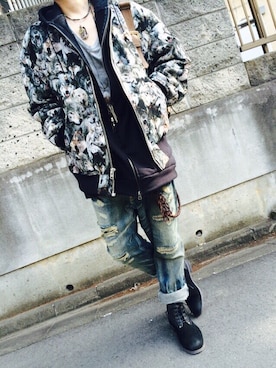 「KIDILL（キディル）のアイテム（その他アウター）」を使った、☮NAYUT∀卍さん（メンズ・168cm）の冬コーディネート